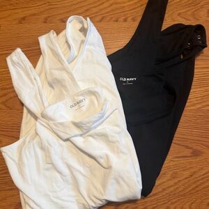 Old Navy Black and White Bodysuits